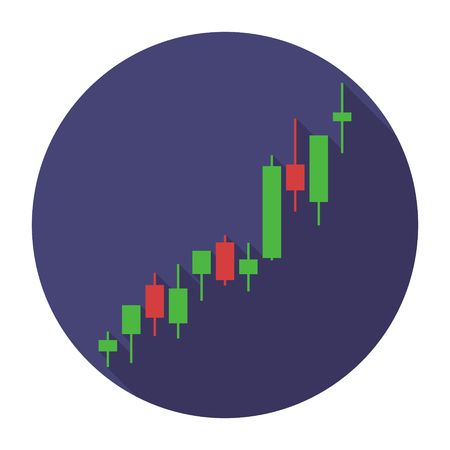 Candlestick icon chart growth trend of stock chart, graphical analysis of financial markets. Graph of Japanese Candlestic models. Vector illustrationのイラスト素材