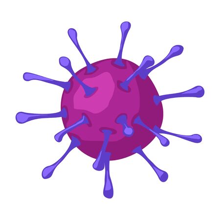 Common human virus or bacteria isolated on white background. Coronavirus cell disease infection medicine healthcare vector illustrationのイラスト素材