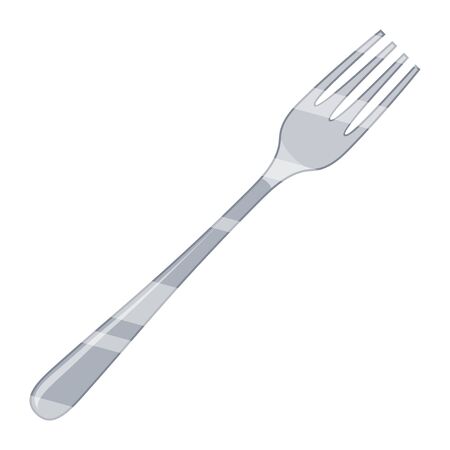 Silver gray fork icon isolated on white background. Vector illustrationのイラスト素材