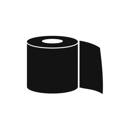 Roll of toilet paper icon in flat style isolated on white background. Vector illustrationのイラスト素材