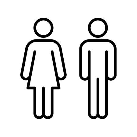 Woman and man sign line icon isolated o white background. Male and Female symbol. Vector illustrationのイラスト素材