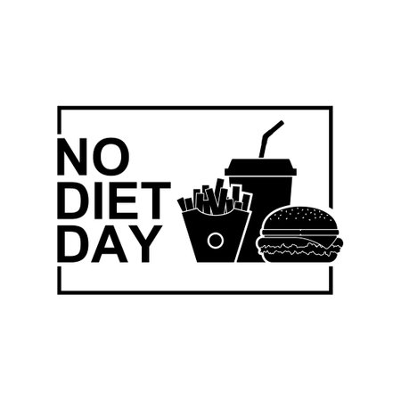 International No Diet Day icon Vector Illustration on white background. Junk Food icon. Fast food, Suitable for greeting card, poster and bannerのイラスト素材