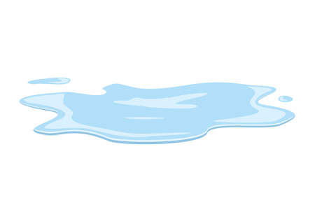 Water spill or puddle, liquid vector design element illustration isolated on white backgroundのイラスト素材