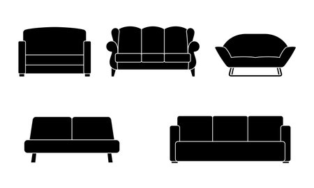 Set of different sofas icons. Collection soft furniture types. Beautiful design elements - classic,...