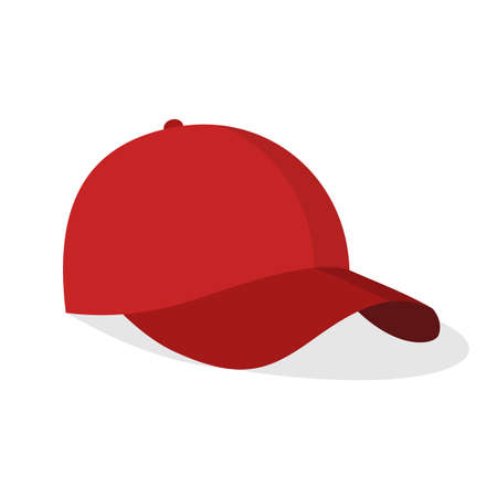 Baseball cap isolated on white background. Summer hat, stylish sports headwear, an athletic accessory that protects your head from the sun. Vector illustrationのイラスト素材