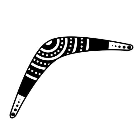 Traditional wooden boomerang icon isolated on white background. Australian native hunting and sport weapon. Aboriginal wooden boomerang. Vector illustrationのイラスト素材