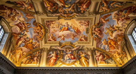 Vatican ceiling fresco: renaissance art and religious imagery in sistine chapelの素材