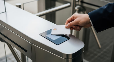 Access control system with contactless card reader and hand scanningの素材