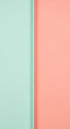 Minimalist composition of mint green and coral color blocksの素材