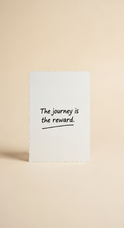 Inspirational quote card on beige background promoting positivity and motivationの素材