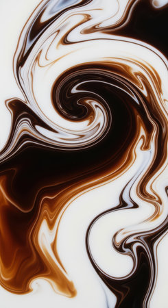 Abstract swirling brown and white marble pattern texture artの素材