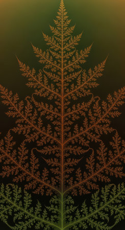 Intricate fractal fern pattern in gradient lightの素材
