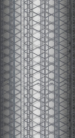 Modern architectural steel structure with glass facade designの素材