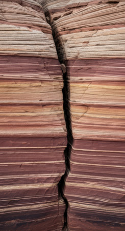 Natural erosion in layered sandstone formationの素材