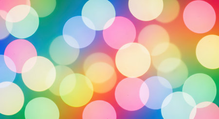 Colorful bokeh lights in soft rainbow pastel tonesの素材