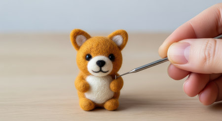 Needle felting crafting adorable miniature dogの素材