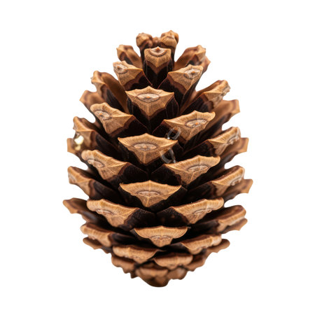 Detailed brown pine cone with transparent backgroundの素材