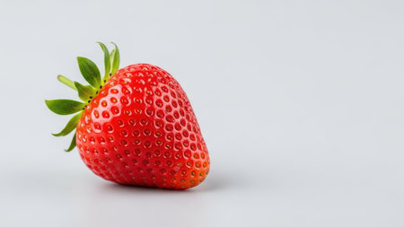 Fresh ripe strawberry on light background for healthy eating and food design.の素材