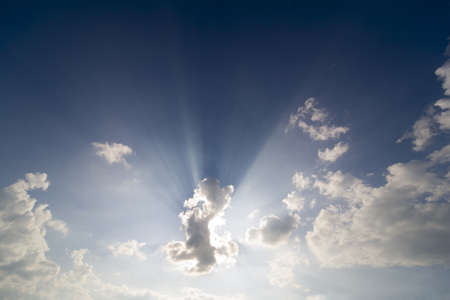 white clouds and blue sky