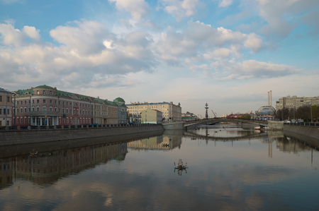 Moscow, Russia - May 01, 2007  View on Vodootvondyy kanal  channel  and Kadasheskaya naberezhnaya in Moscow in the morningのeditorial素材