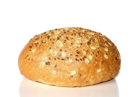 Bread with seven cereals isolated over white