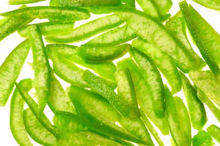 Pummelo slices isolated on the white backgroundの写真素材