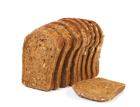 Sliced loaf of bread isolated on white