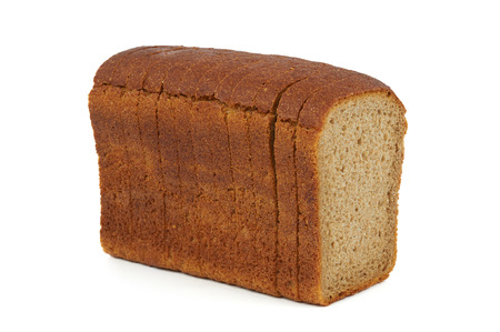 Sliced rye bread isolated over white background