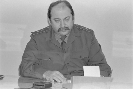 Moscow, Russia - February 28, 1992: First Deputy Defence Advisor of Russian Federation Samoylov...