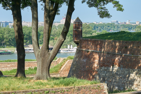 Belgrade, Serbia - May 03, 2018: Morning view on Sava river and Belgrade from Belgrade fortressのeditorial素材