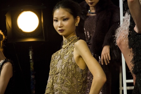 NEW YORK, NY - FEBRUARY 11: Designer Norman Ambrose during his Fall 2011 presentation during Fashion Week on February 11, 2011 in New York City.のeditorial素材