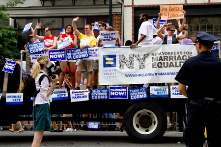 The Gay Pride Parade in 2011 after passing the same sex marriage billのeditorial素材