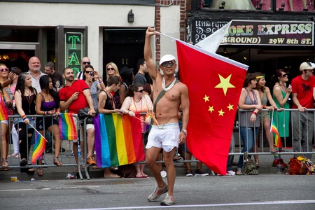 The Gay Pride Parade 2011 after passing the same sex marriage billのeditorial素材