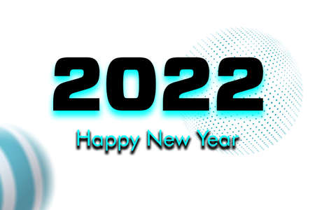 Happy new year 2022 text design. Greeting illustration with golden numbers. Happy New Year 2022...