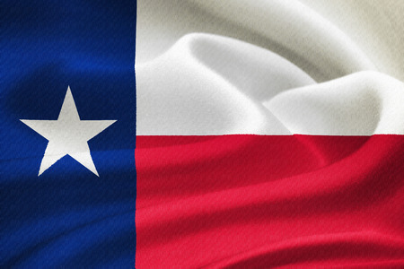 flag of the state of Texas waving in the wind. Silk texture pattern