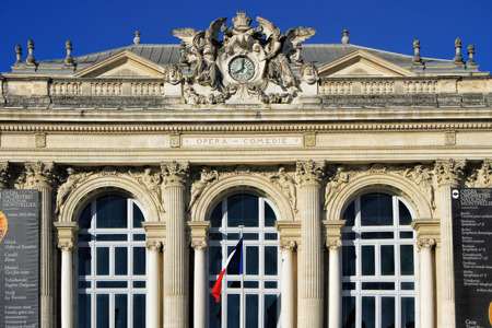 MONTPELLIER, FRANCE ? MAY 27, 2014: National Opera theater of Montpellier. (Built in the Italian style in 1888 ) on May 27, 2014 in Montpellier, Franceのeditorial素材