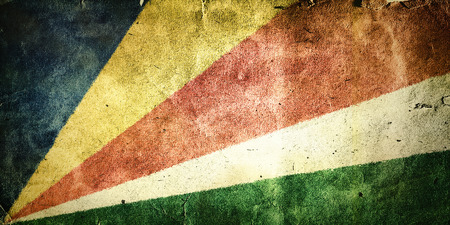 flag of the Seychelles. Old vintage paper texture.の写真素材