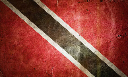 flag of Trinidad and Tobago. Old vintage paper texture.の写真素材