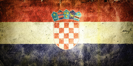 Flag of Croatia. Old vintage paper texture.の写真素材