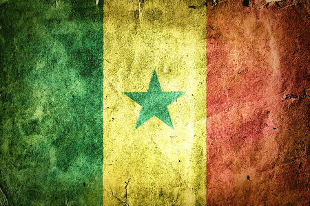 flag of Senegal. Old vintage paper texture.の写真素材