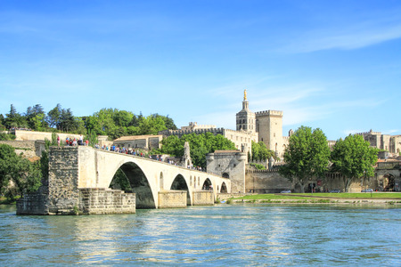 Famous medieval bridge in the town of Avignon, in southern?Franceのeditorial素材