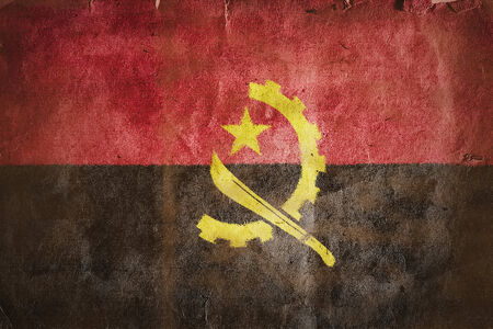 flag of Angola.Old vintage paper texture.の写真素材