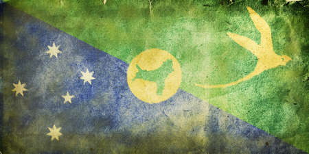 Flag of the Christmas Island. Old vintage paper texture.の写真素材
