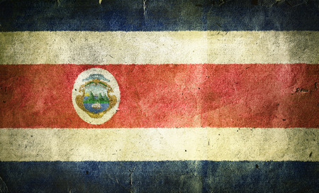 flag of  Costa  Rica. Old vintage paper texture.の写真素材