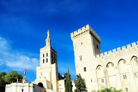 Popes Palace square in Avignon, Franceのeditorial素材