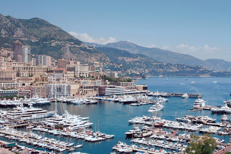 Panoramic View of Monaco:  Monte Carlo  and harborの写真素材