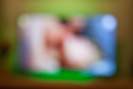 smudged television screen with the addition of green colorの写真素材