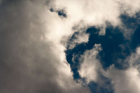 Beautiful blue sky background. white clouds on a sunny day.の写真素材