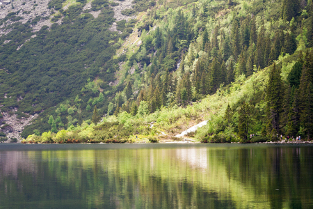 Morskie Oko is the largest and fourth-deepest lake in the Tatra Mountains, Zakopane, Polandの写真素材