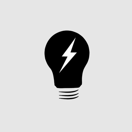 A light bulb with lightning. Abstract icon.のイラスト素材
